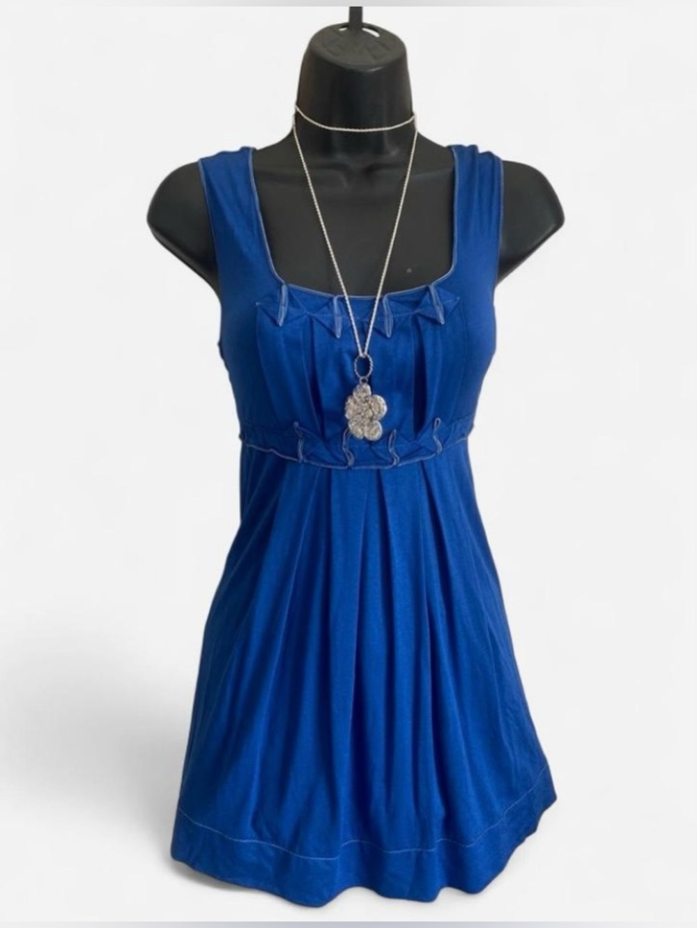 Y2k Max Studio Blue Babydoll Tank Top
